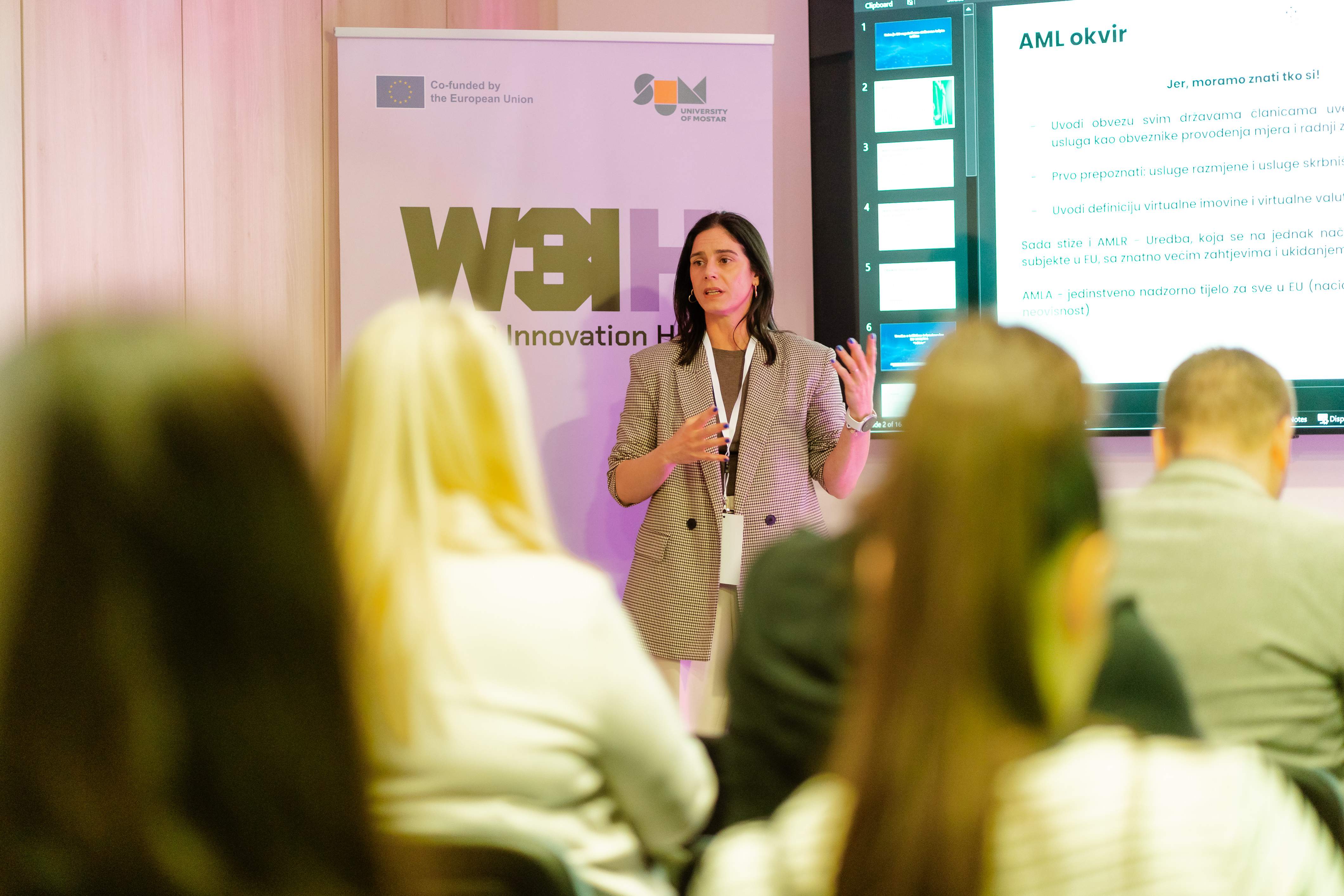 Morana Vukic Perak presenting at the Women in Web3 MeetUp in Mostar